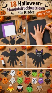 18 Halloween-Handabdruckbasteleien für Kinder