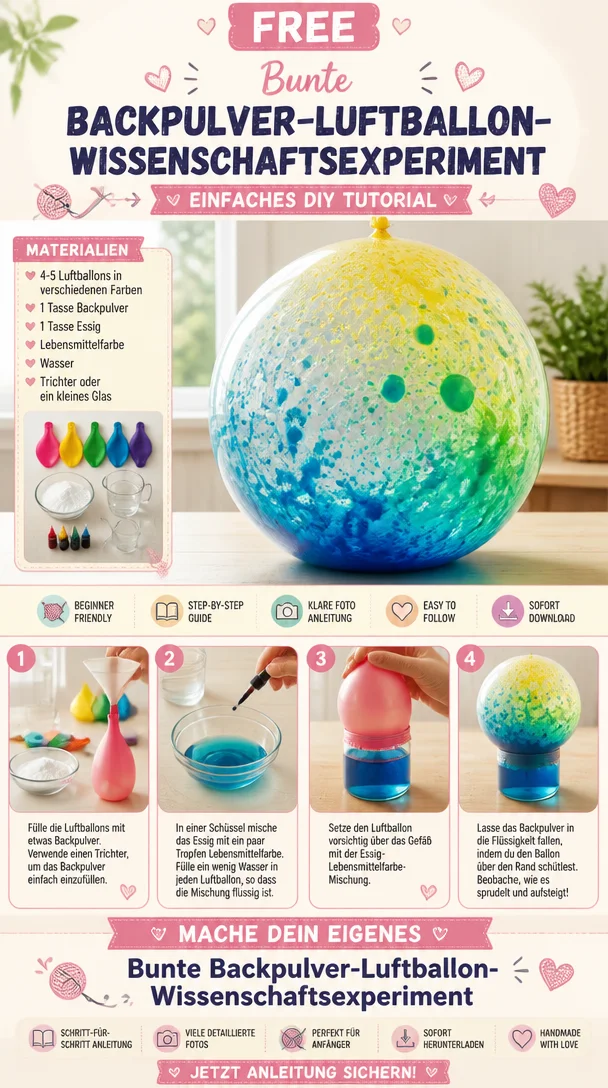 Bunte Backpulver-Luftballon-Wissenschaftsexperiment