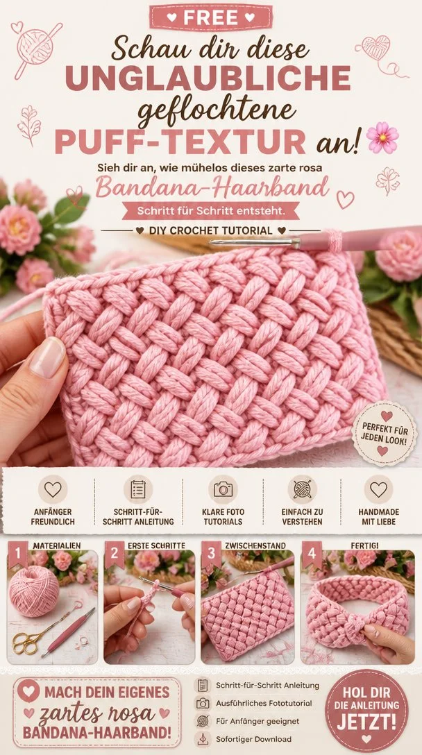 Geflochtenes Puff-Textur Haarband in modischen Farben