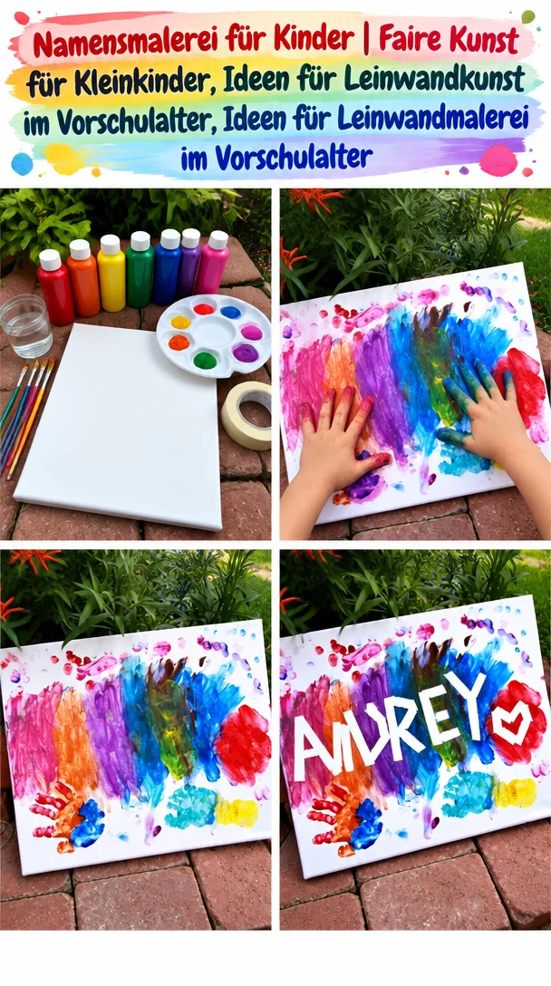 Namensmalerei für Kinder - kreative Leinwandkunst für Kleinkinder im Vorschulalter