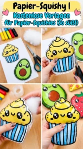 Papier-Squishies basteln mit Vorlagen