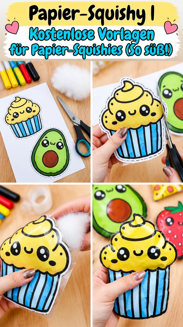 Papier-Squishies basteln mit Vorlagen