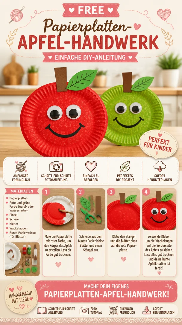 Papierplatten-Apfel-Handwerk