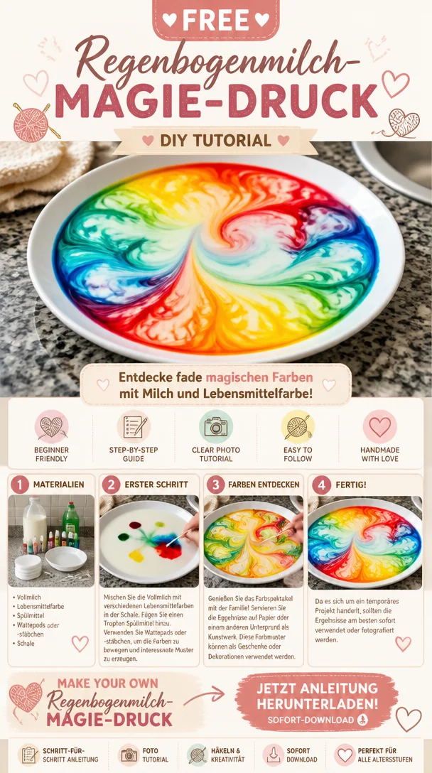 Regenbogenmilch-Magie-Druck