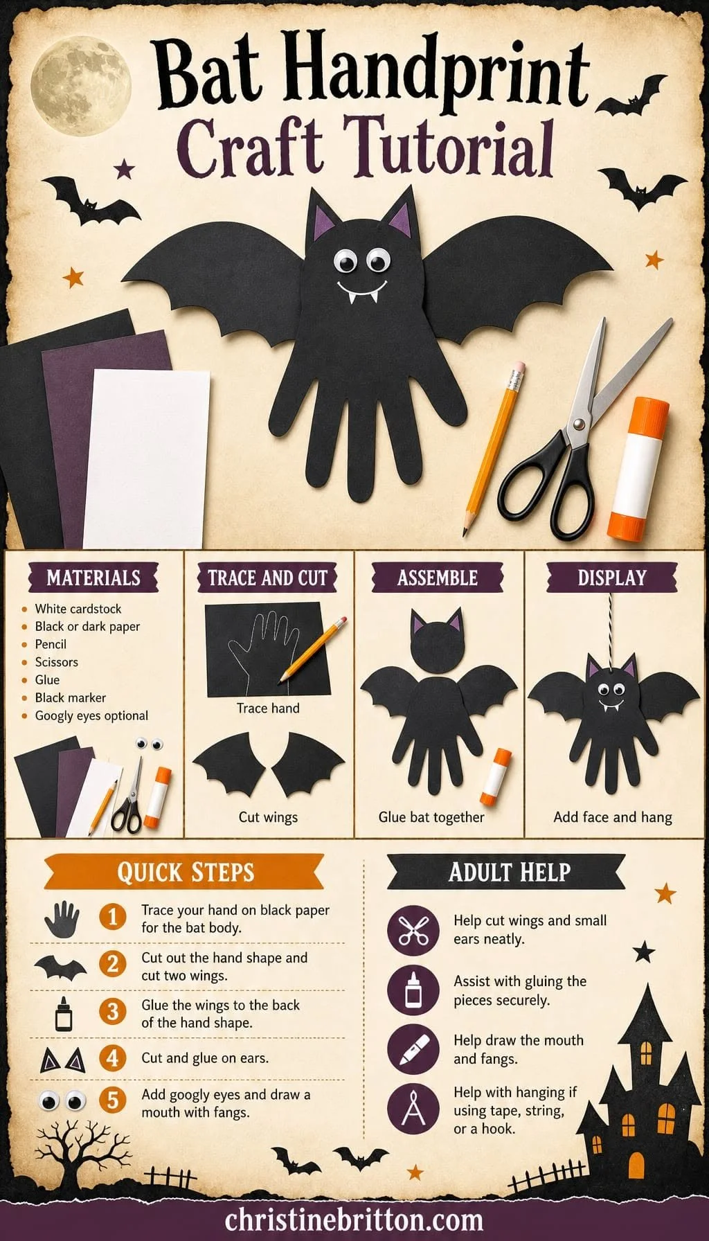 18 Halloween-Handabdruckbasteleien für Kinder