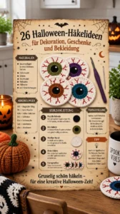 26 Halloween-Häkelideen für Dekoration, Geschenke und Bekleidung