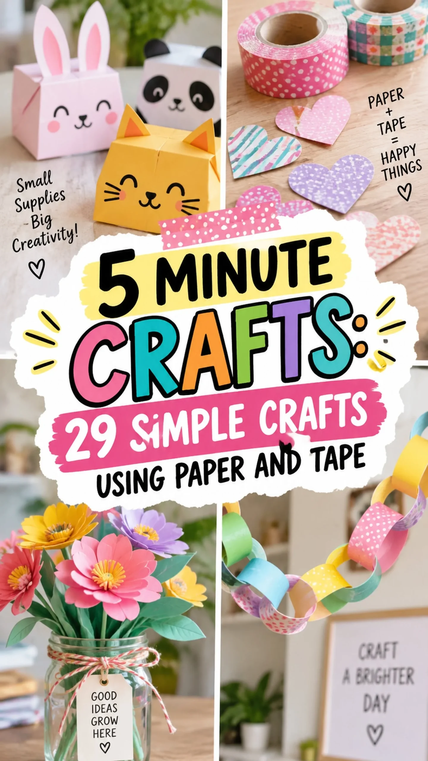5 Minuten Ideen: 29 einfache Bastelideen mit Papier und Klebeband