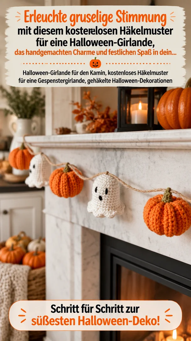 Kostenlose Halloween-Girlande Häkelmuster für gruselige Dekorationen