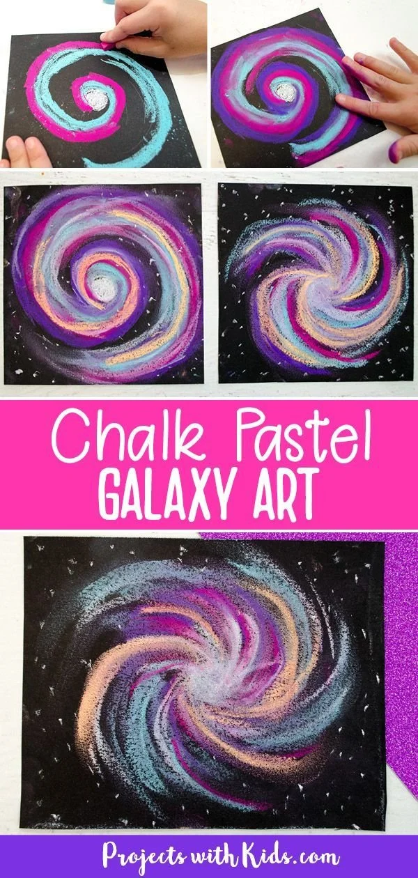 Fantastisches Galaxy-Kreide-Pastellkunstprojekt für Kinder