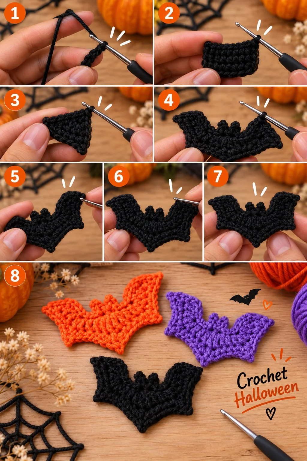 KOSTENLOSE Häkelmuster für eine Fledermaus | Anfänger Häkelanleitung Schritt für Schritt für Halloween