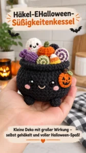 Häkel-EHalloween- Süßigkeitenkessel