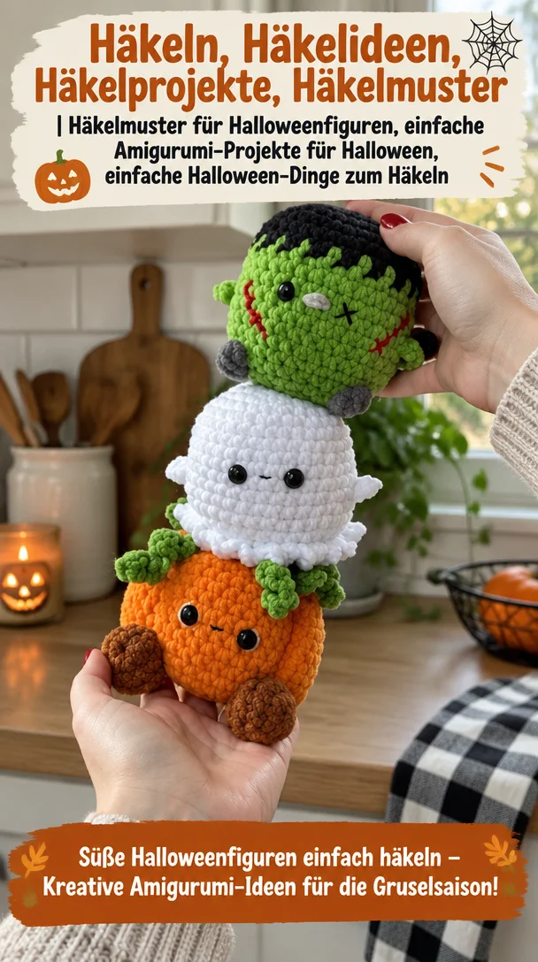 Diverse Häkelmuster für Halloweenfiguren und Amigurumi-Projekte