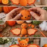 Häkelanleitung für Orangen-Zitrus-Bat Amigurumi
