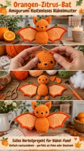 Orangen-Zitrus-Bat Amigurumi Kostenloses Häkelmuster