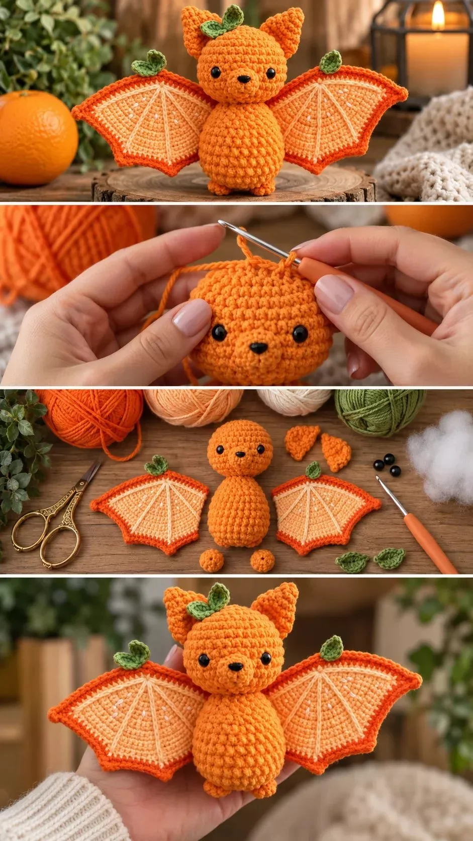Orangen-Zitrus-Bat Amigurumi Kostenloses Häkelmuster